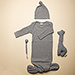 Mushie Organic Newborn Set with Giraffe - Gray [01]