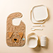 Mushie Dinner Set Ivory & Mr. Dog Bib [01]