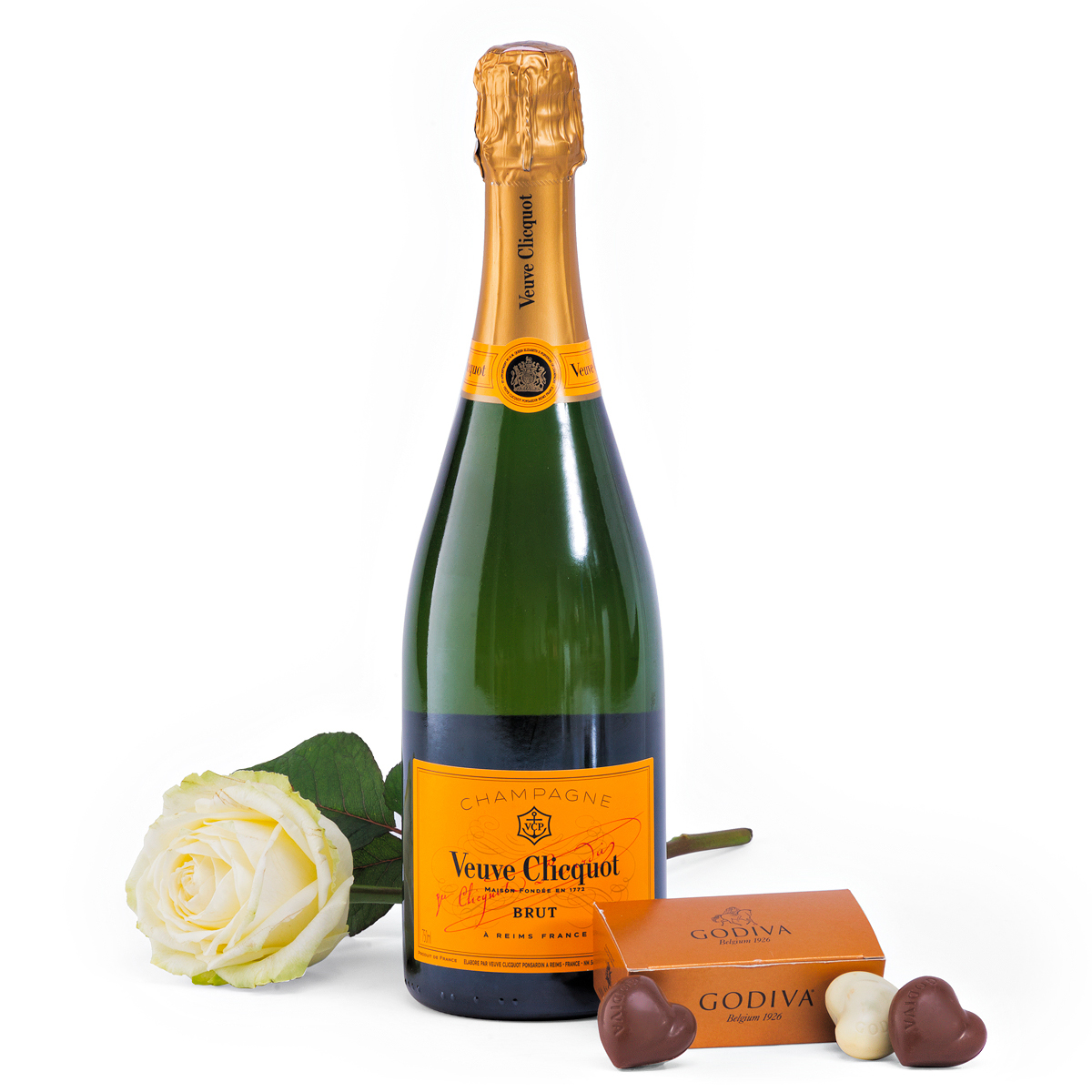 Veuve Clicquot Champagne & White Rose